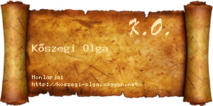 Kőszegi Olga névjegykártya
